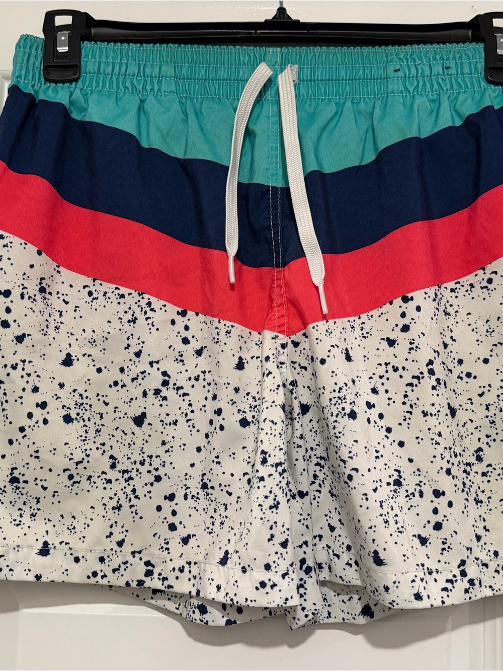 Chubbies Swim Trunks Medium Colorblock Splatter Print Board Shorts